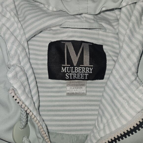 Mulberry Street XL Women’s Blue Hooded Anorak Jacket Drawstring Waist Stripes - Picture 2 of 11